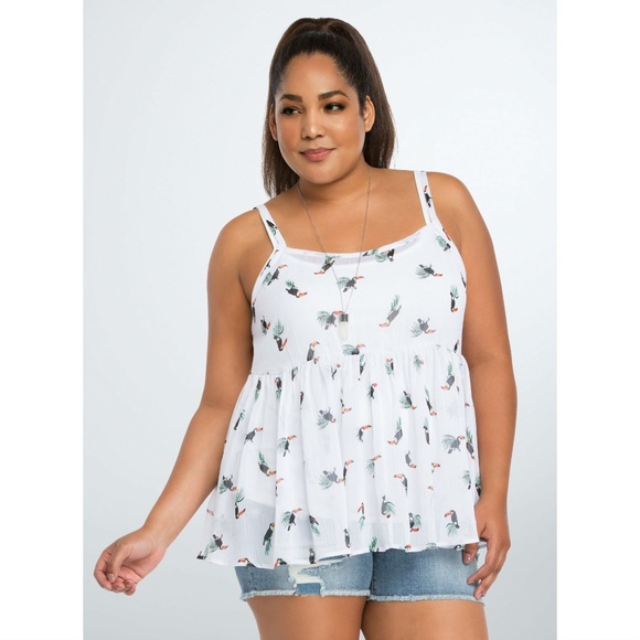 torrid Tops - ❌SOLD❌ [Torrid] Toucan Semi Sheer Babydoll Blouse